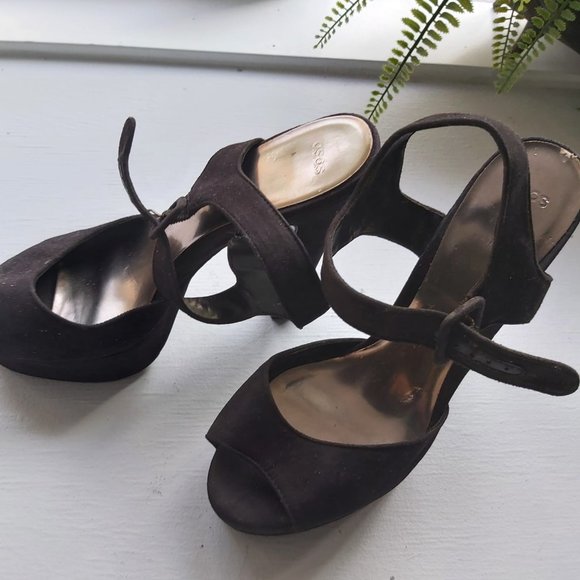 SOSO PRE-LOVED SUED High Heels Women Shoes Size 6 Color BLACK - Picture 7 of 7